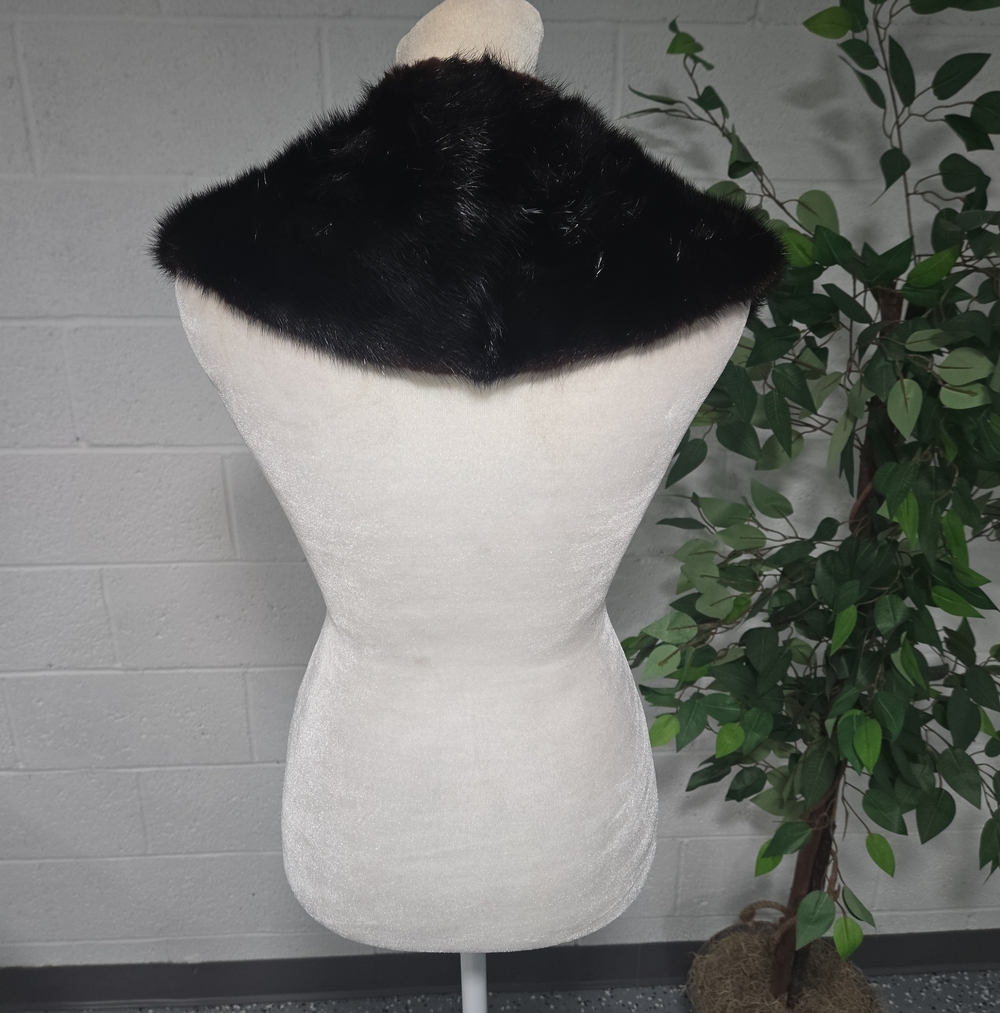 Genuine Mink Fur Scarf Wrap Glam Mobwife Luxury Old Hollywood Brown - Picture 4 of 5